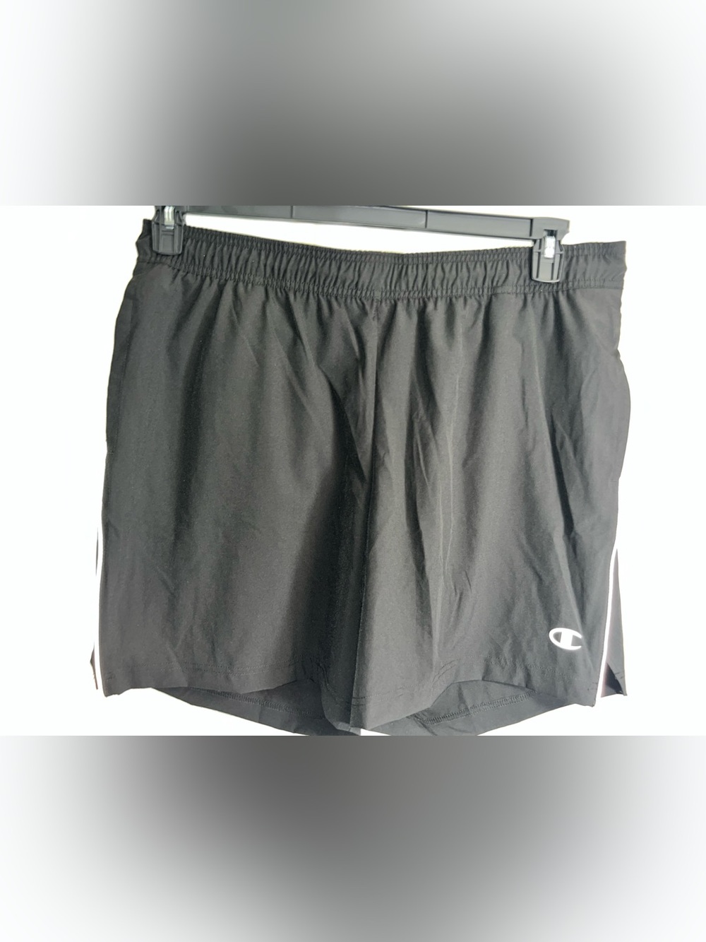 Champion Black Athletic Shorts with White Logo